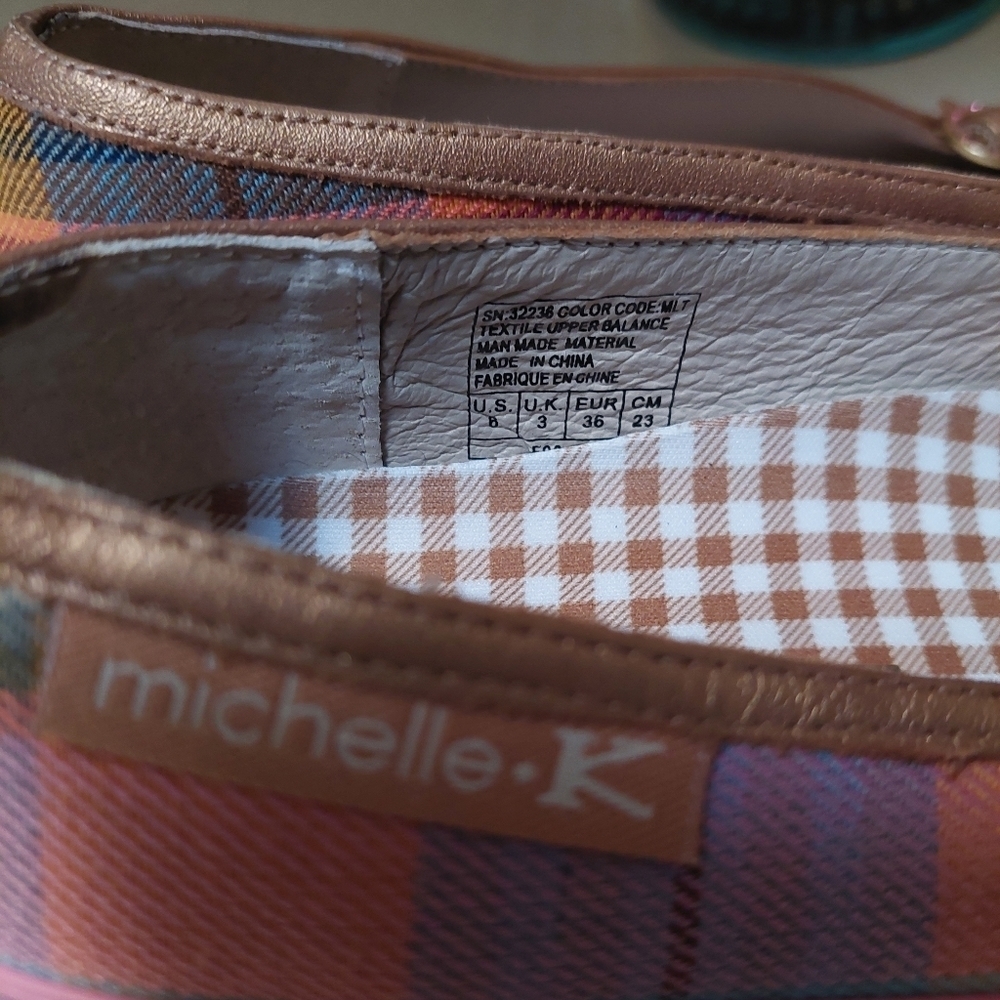 Michelle K Plaid Checkered‎ Slip On Shoes Women's Size - Picture 5 of 9